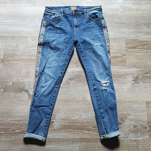 Embroidered Driftwood 30/10 ankle jeans